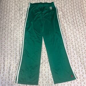 Y2K Big Flirt Soccer Track Pants - Green/White - Wmns Sz M
